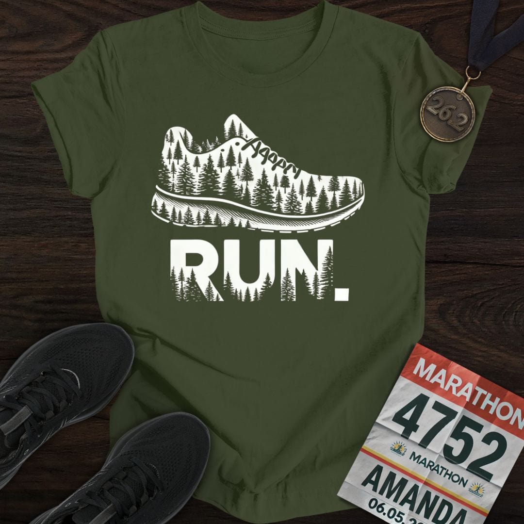 Printify T-Shirt Military Green / S Forest Strides T-shirt