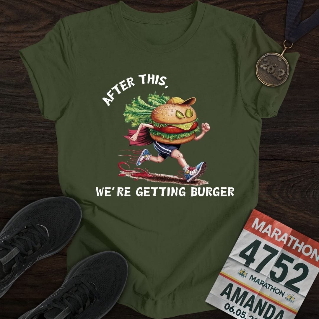 Printify T-Shirt Military Green / S Getting Burger T-Shirt