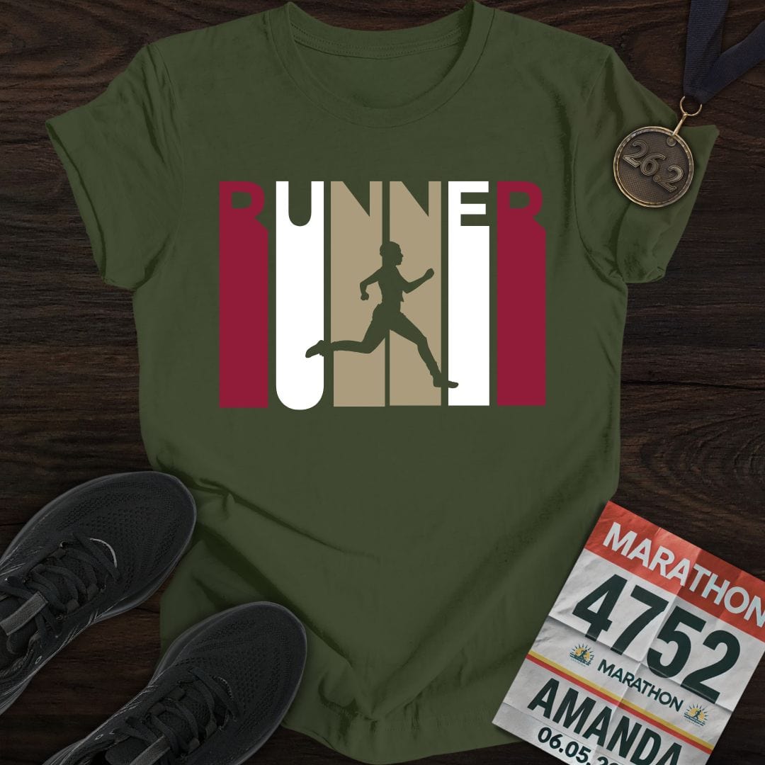 Printify T-Shirt Military Green / S I'm Runner