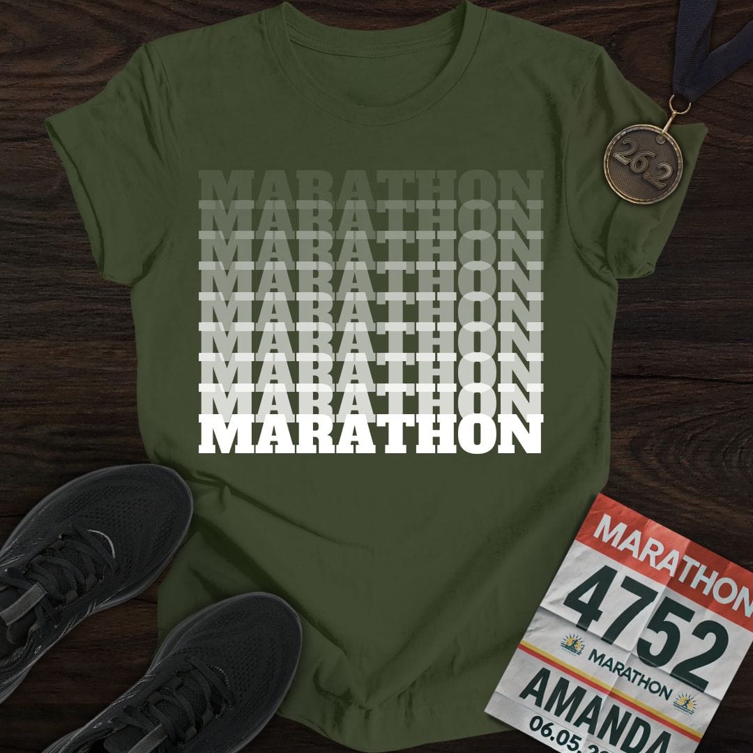 Printify T-Shirt Military Green / S Marathon T-Shirt