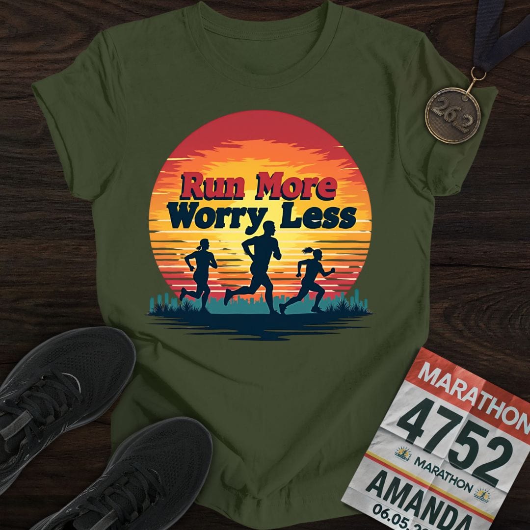 Printify T-Shirt Military Green / S Move More, Stress Less T-shirt