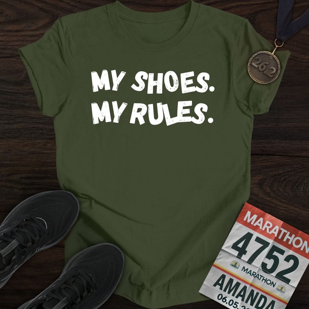 Printify T-Shirt Military Green / S My Shoes My Rules T-shirt