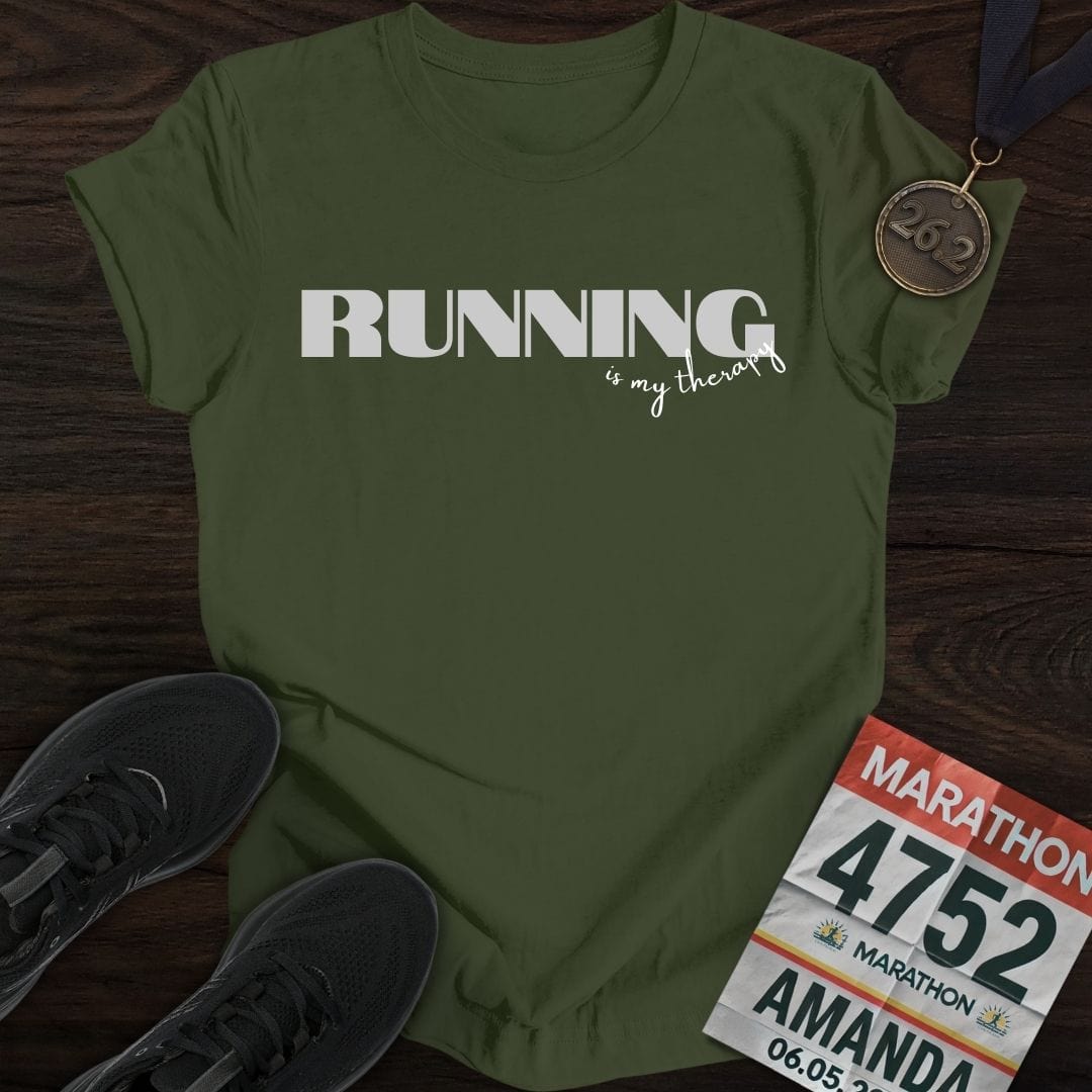 Printify T-Shirt Military Green / S My therapy!