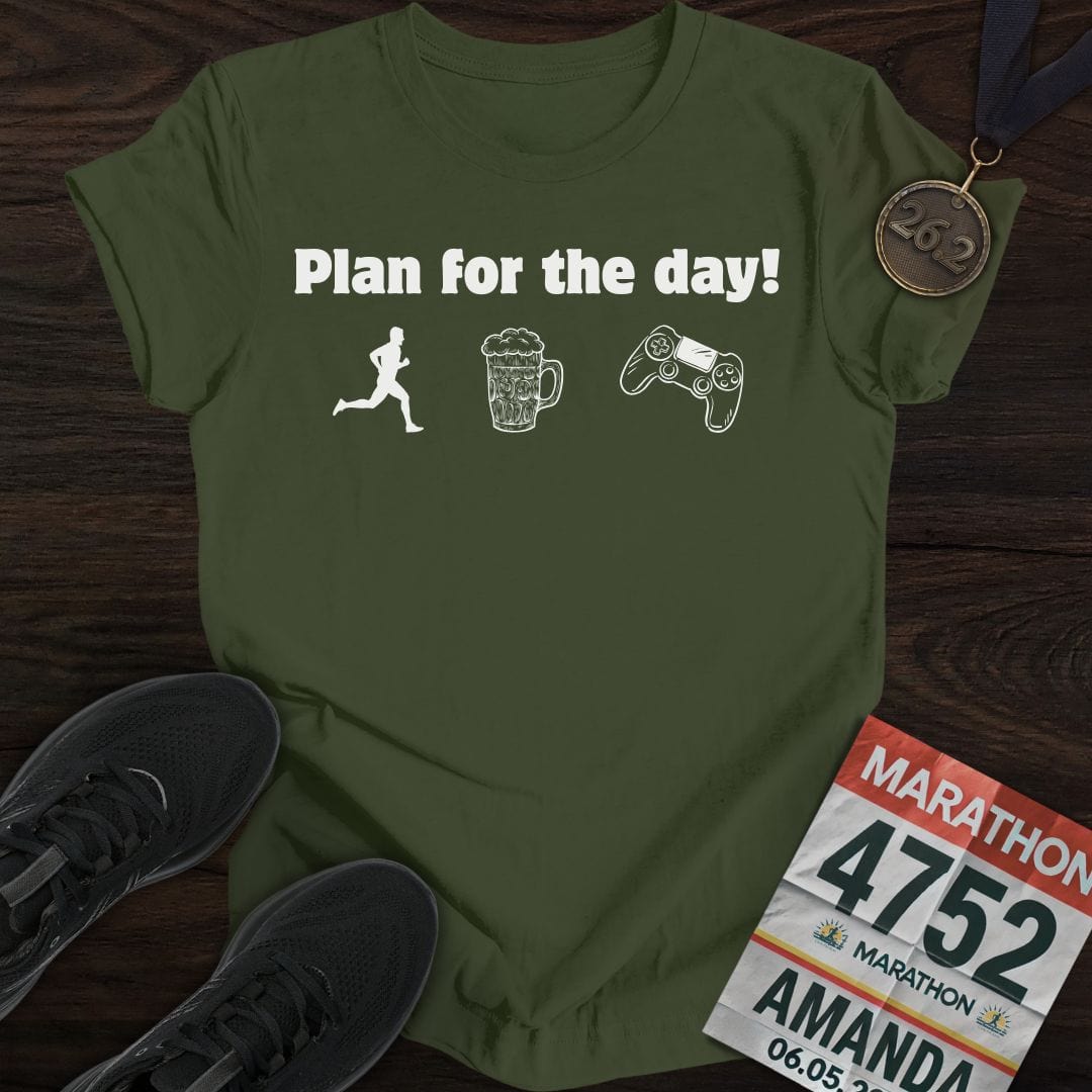 Printify T-Shirt Military Green / S Plan For the Day! T-Shirt