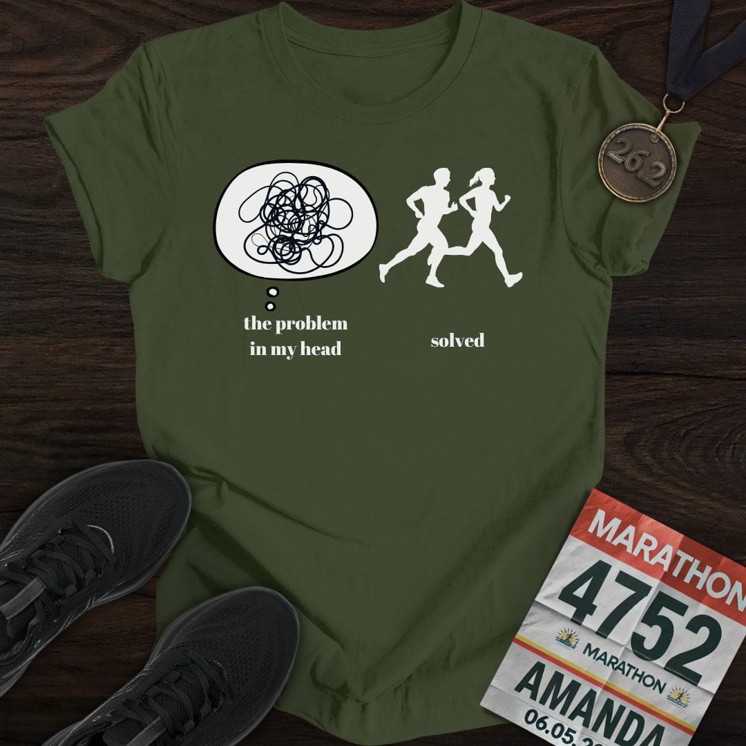 Printify T-Shirt Military Green / S Problem Solving Runner T-Shirt