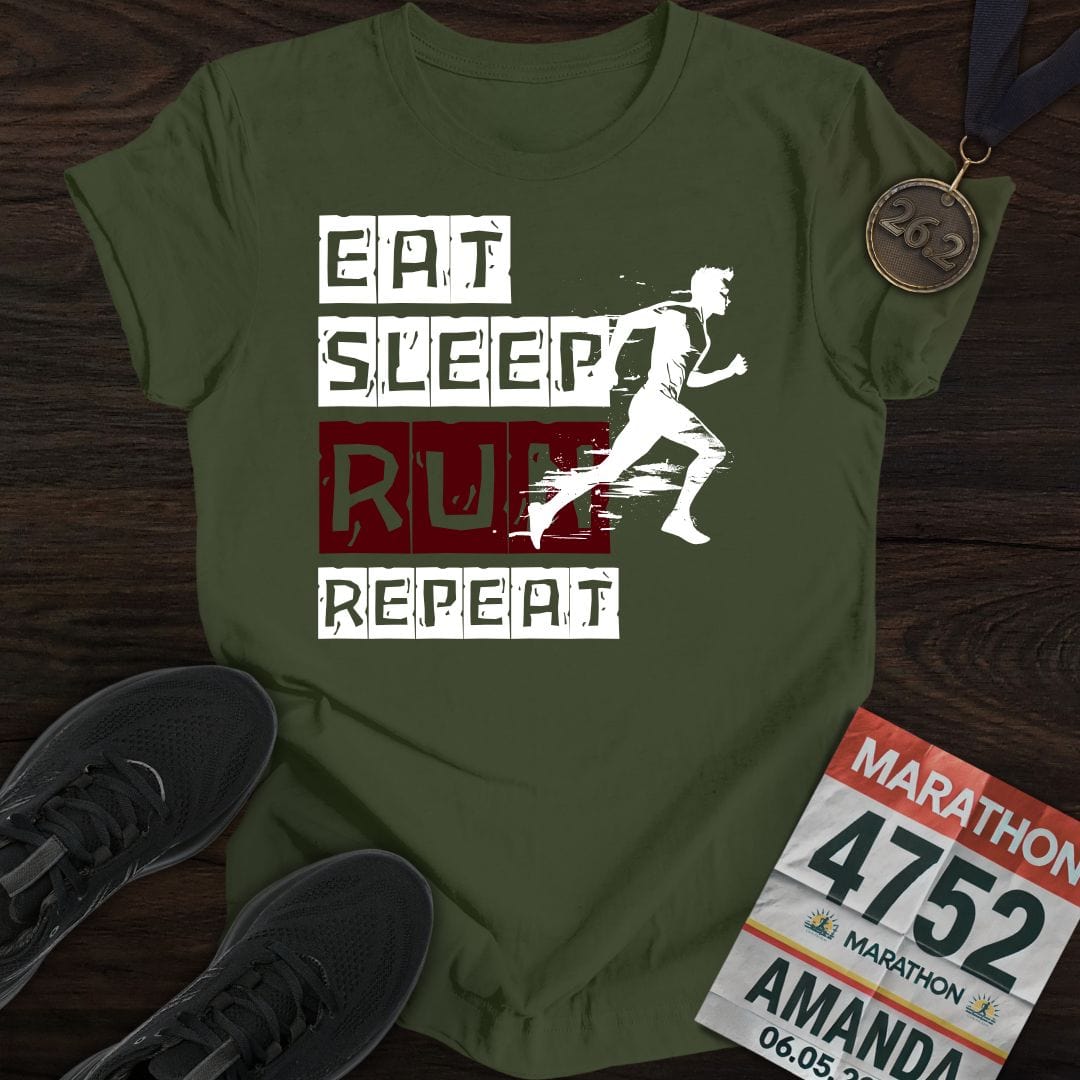 Printify T-Shirt Military Green / S Repeat Runner T-shirt