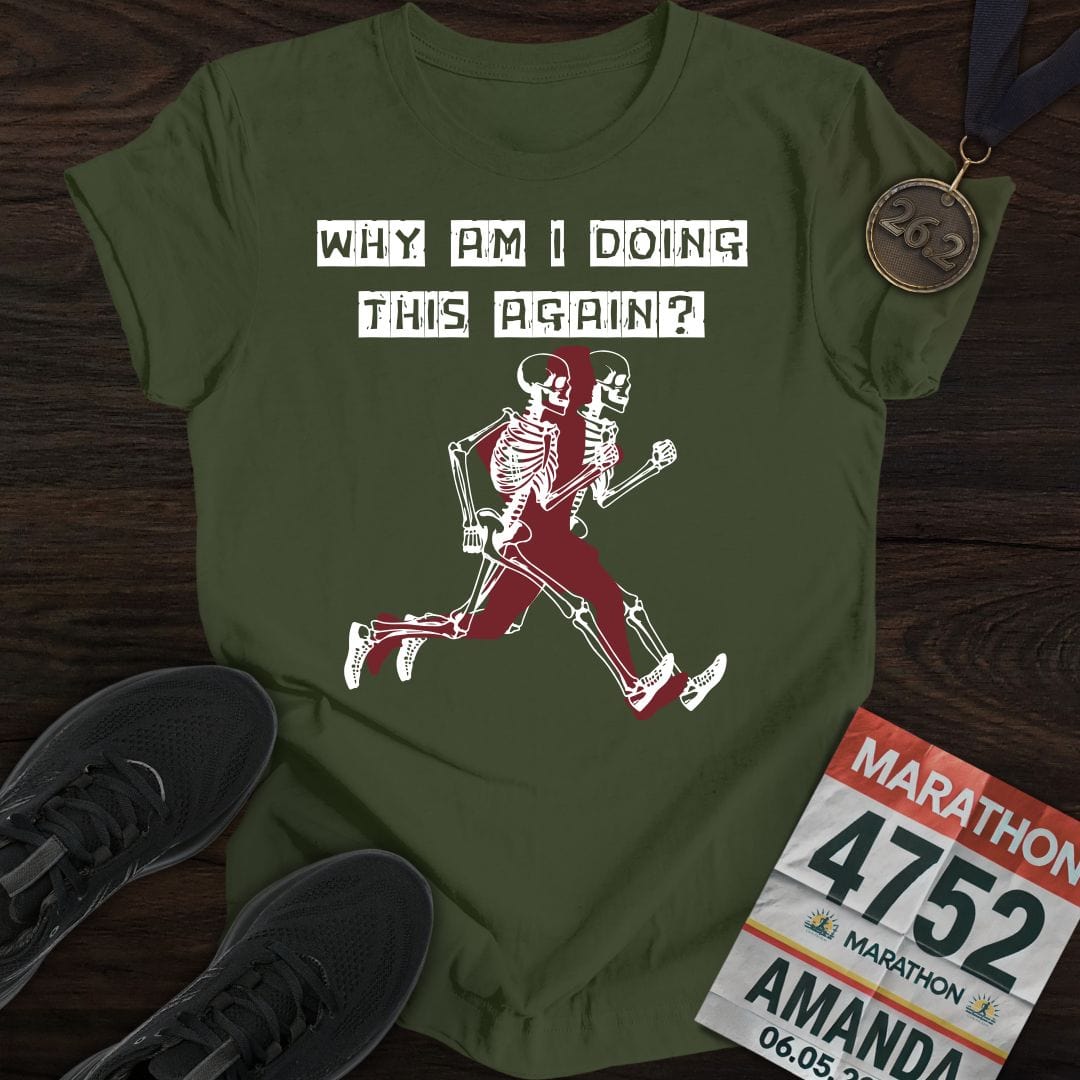 Printify T-Shirt Military Green / S Run Again? T-shirt