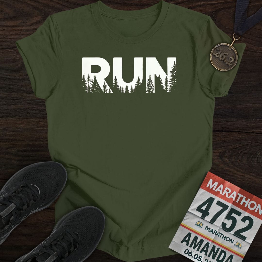 Printify T-Shirt Military Green / S Run Naturals T-shirt
