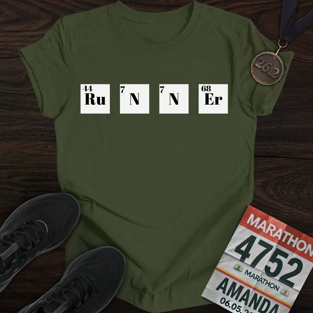 Printify T-Shirt Military Green / S Runner Element One T-Shirt