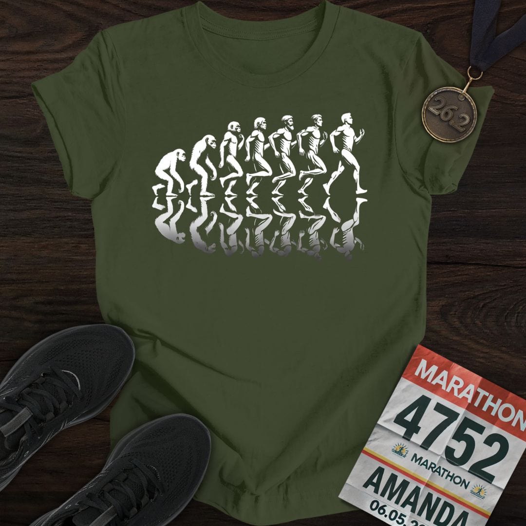Printify T-Shirt Military Green / S Runner Evolution T-Shirt