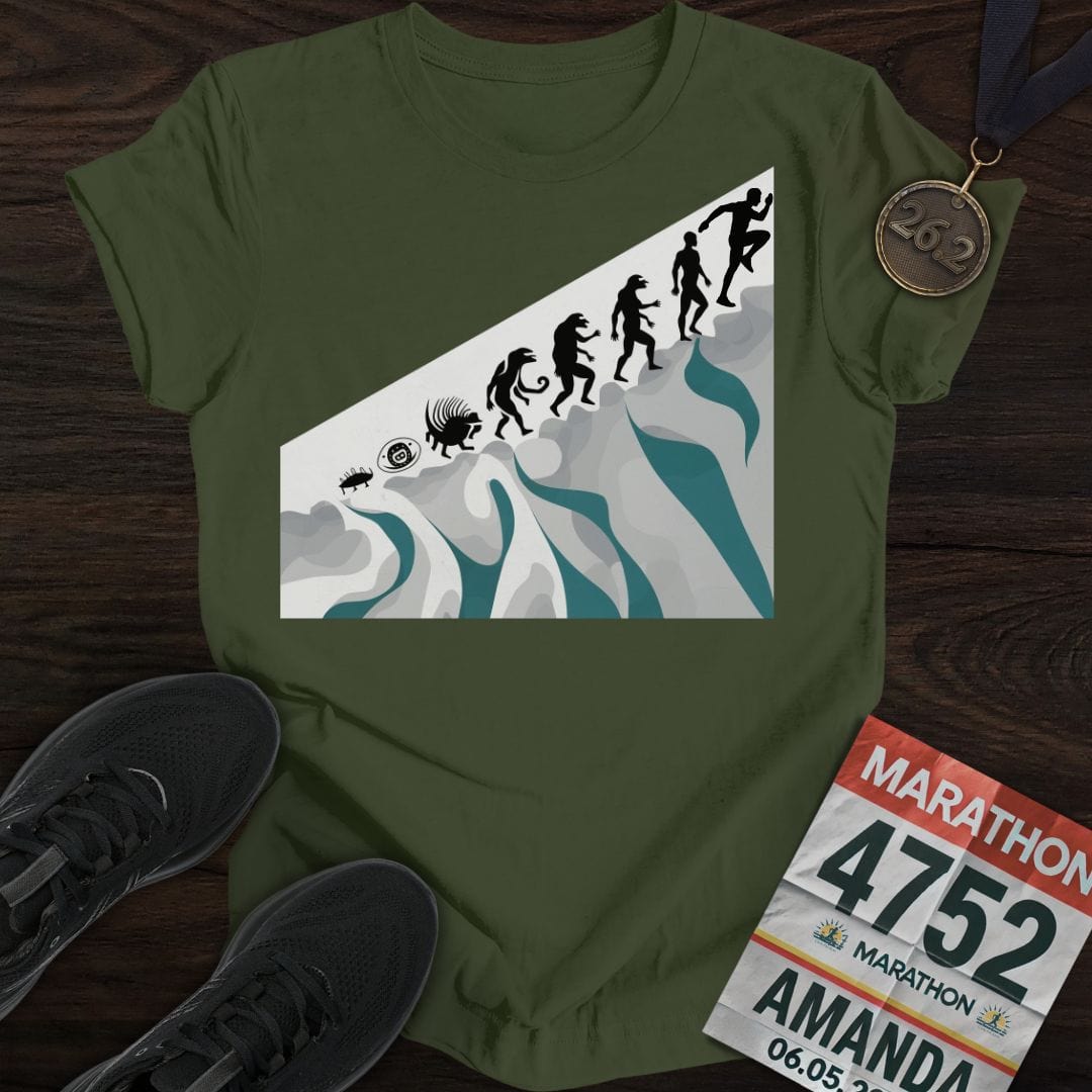Printify T-Shirt Military Green / S Runner Evolution Two T-Shirt