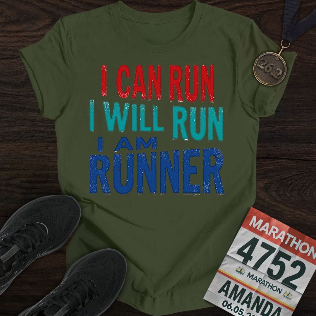 Printify T-Shirt Military Green / S Runner Loading T-shirt