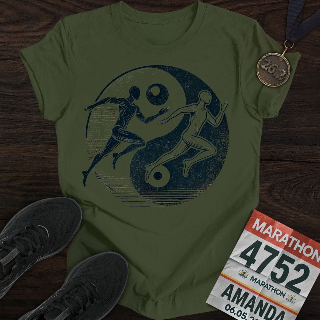 Printify T-Shirt Military Green / S Runners Yin Yang T-shirt