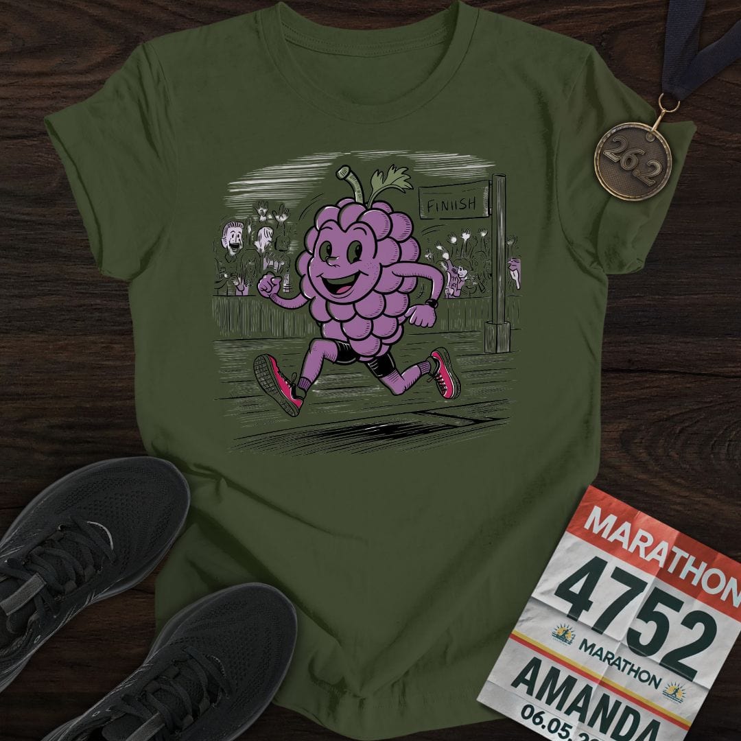 Printify T-Shirt Military Green / S Running Grapes T-Shirt
