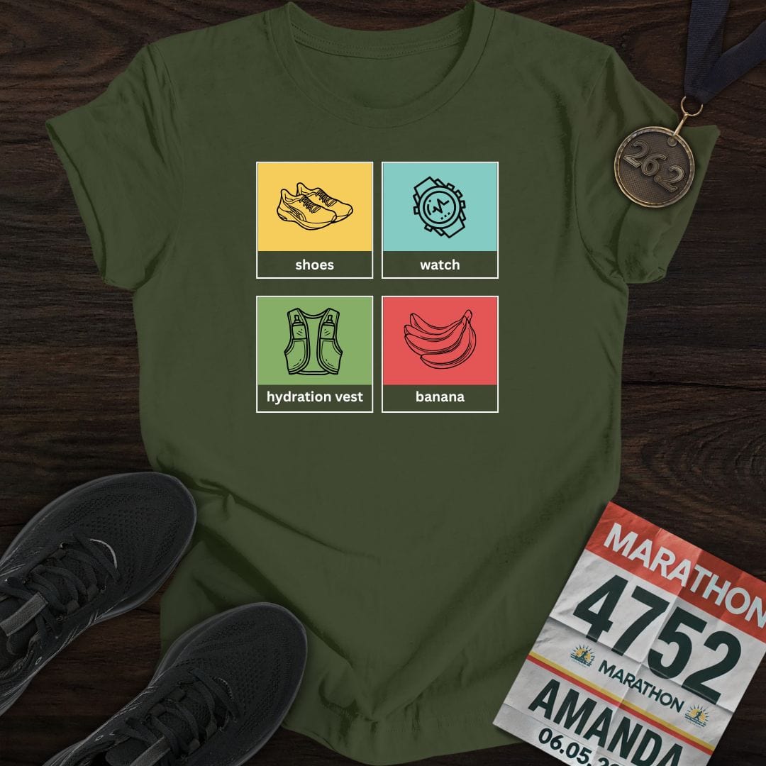 Printify T-Shirt Military Green / S Running Tools T-Shirt