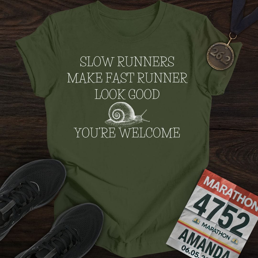 Printify T-Shirt Military Green / S Slow Runners T-Shirt