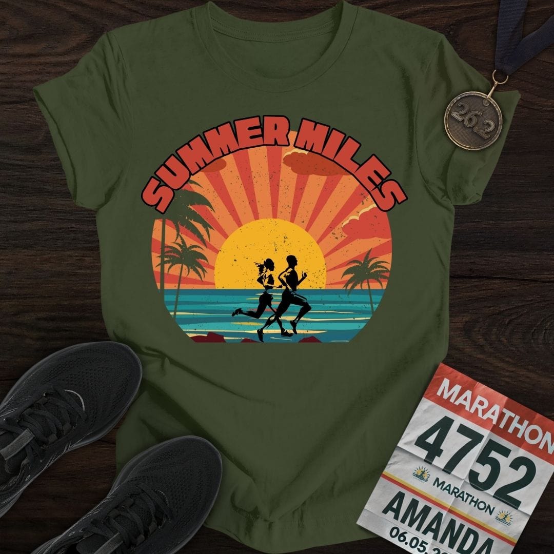 Printify T-Shirt Military Green / S Summer Miles T-shirt