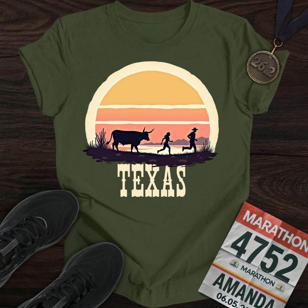 Printify T-Shirt Military Green / S Texas Runner T-shirt
