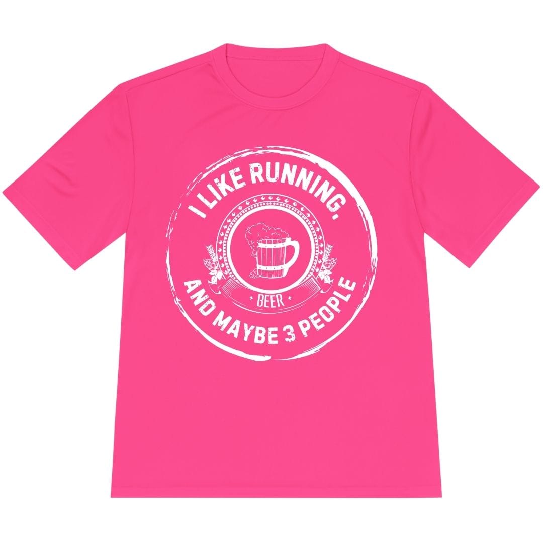 Printify T-Shirt Neon Pink / XS Like Running and Beer T-Shirt / Pro