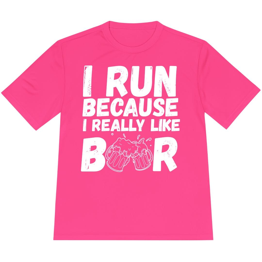 Printify T-Shirt Neon Pink / XS Like Running or Beer T-Shirt / Pro