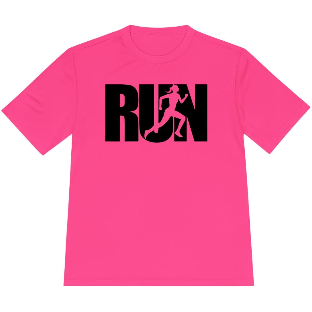 Printify T-Shirt Neon Pink / XS Run Girl T-Shirt / Pro