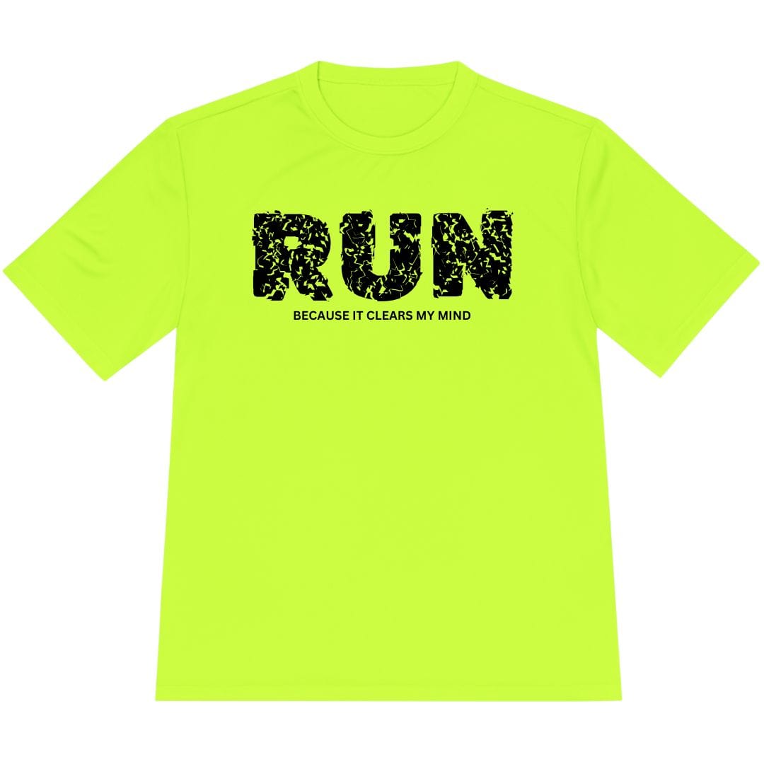 Printify T-Shirt Neon Yellow / XS Run Because It Clears My Mind! T-Shirt / Pro