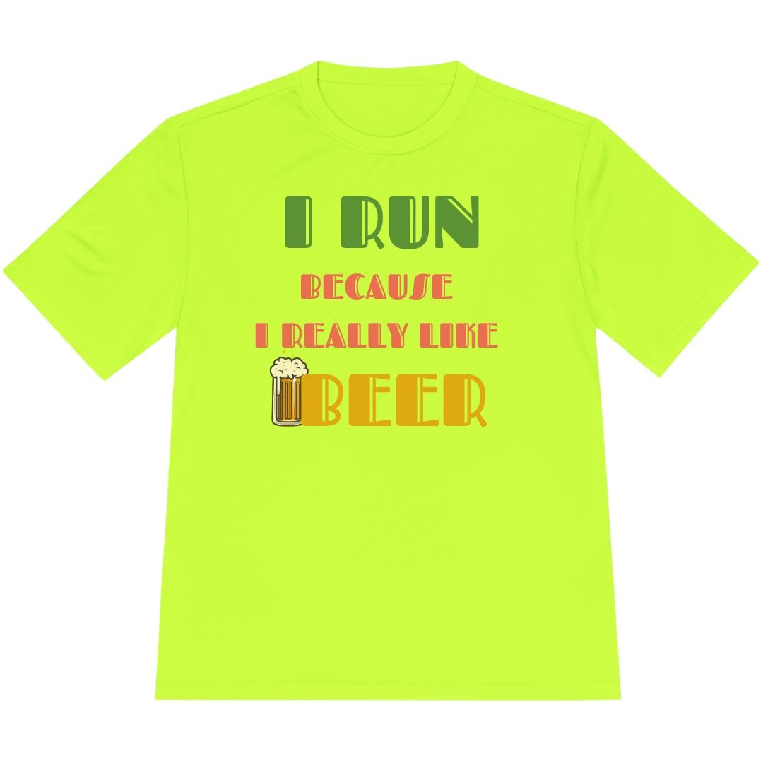 Printify T-Shirt Neon Yellow / XS Run For Beer T-Shirt / Pro