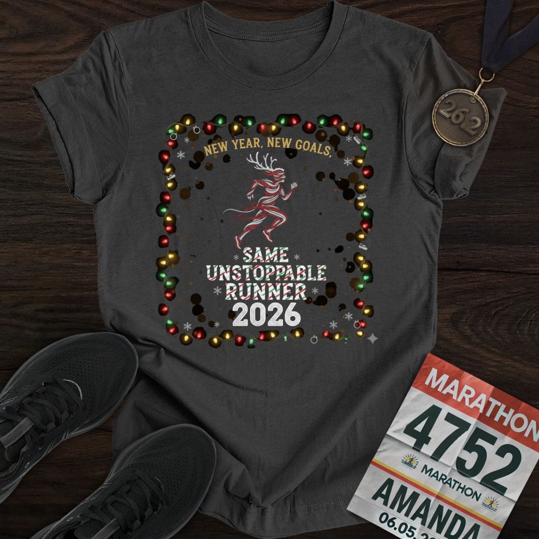 Printify T-Shirt New Year But Same Unstoppable Runner T-Shirt