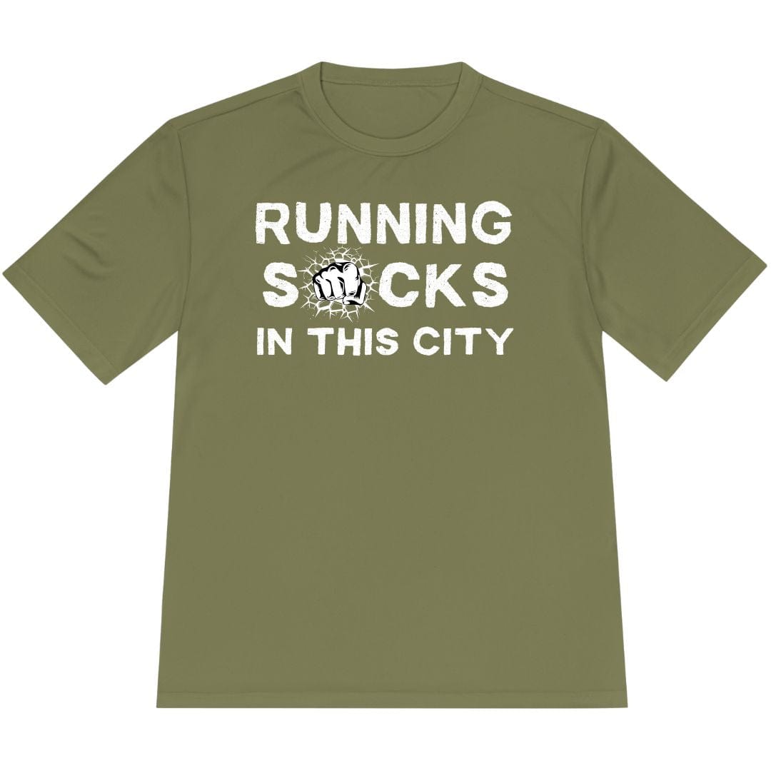 Printify T-Shirt Olive Drab Green / XS City Runs, Zero Fun T-Shirt / Pro