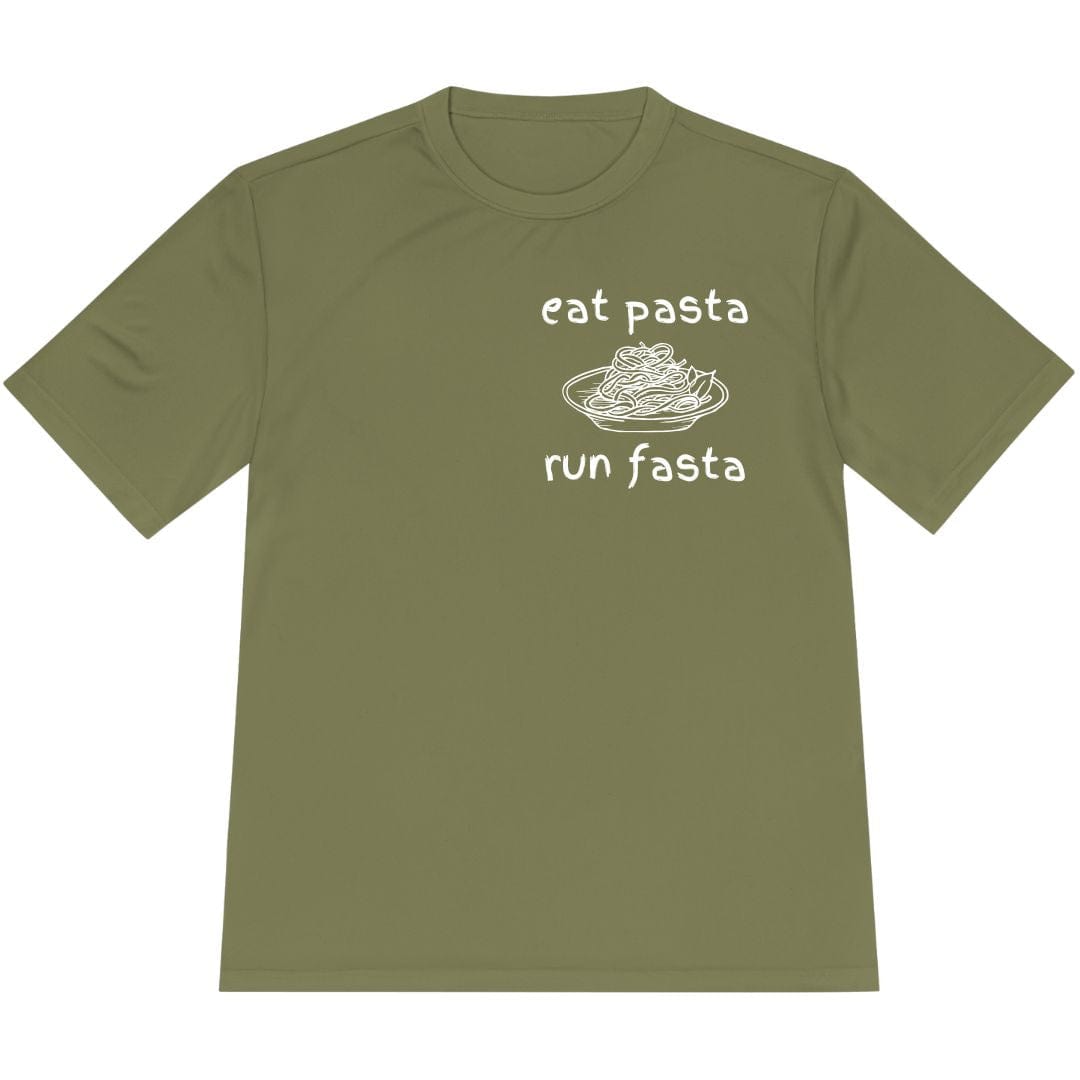 Printify T-Shirt Olive Drab Green / XS Eat Pasta and Run Fasta T-Shirt / Pro