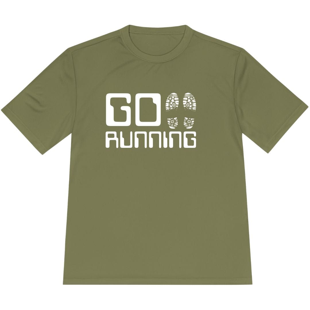 Printify T-Shirt Olive Drab Green / XS Go Running T-Shirt / Pro