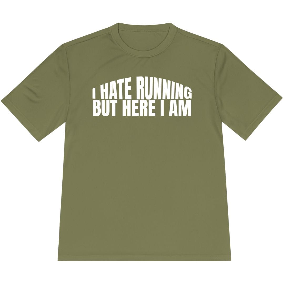 Printify T-Shirt Olive Drab Green / XS I Hate Running -2- T-Shirt / Pro