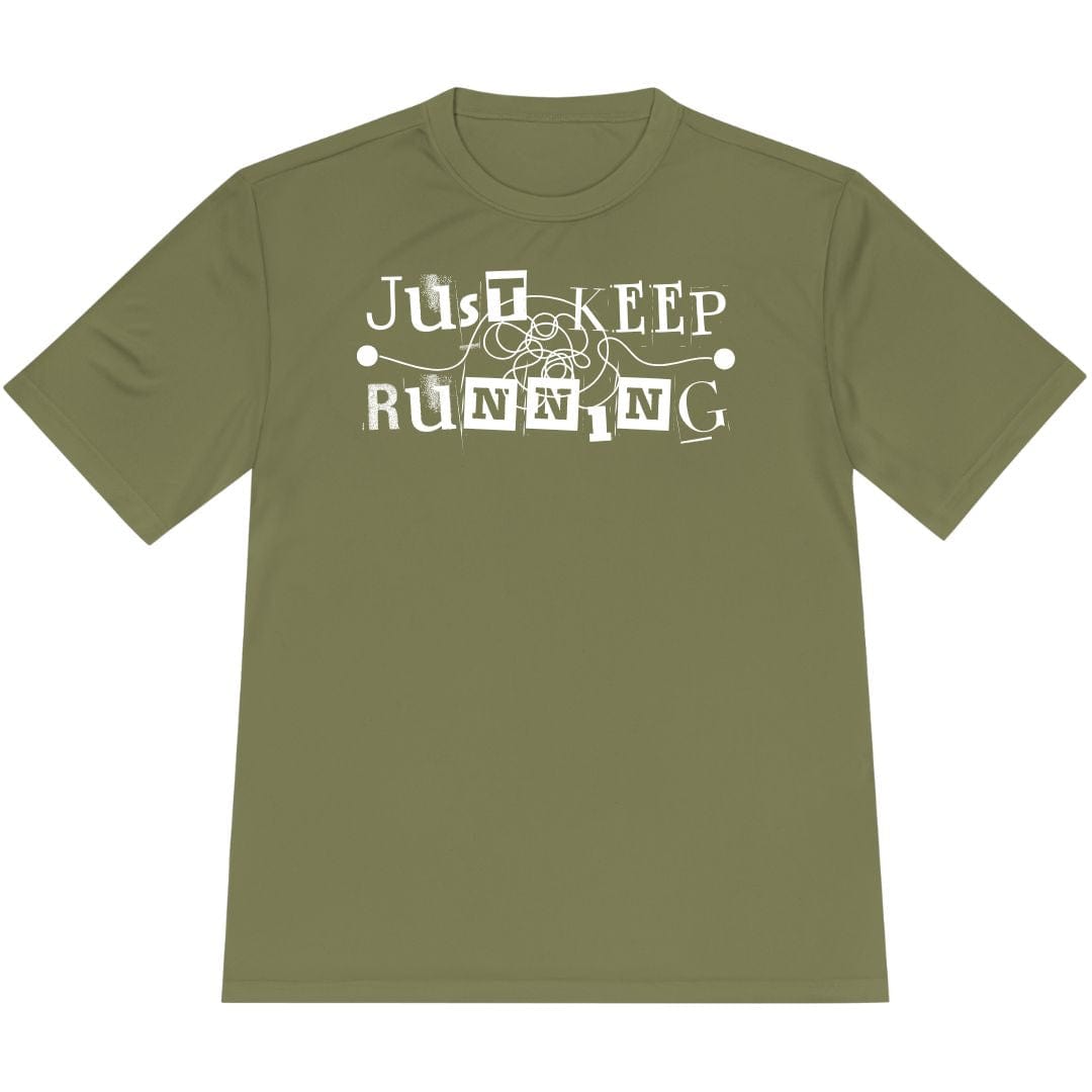 Printify T-Shirt Olive Drab Green / XS Just Keep Running T-Shirt / Pro