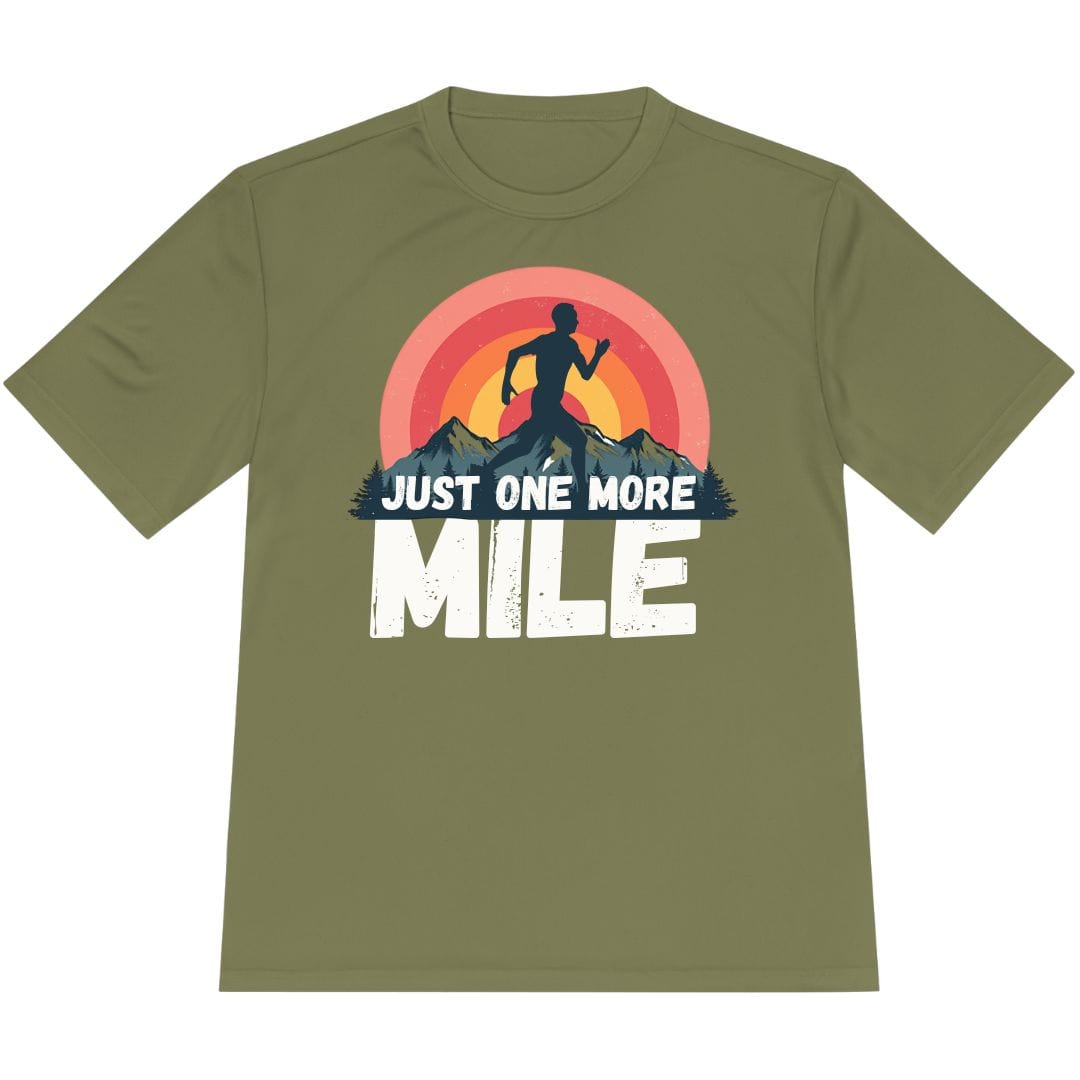 Printify T-Shirt Olive Drab Green / XS Just One More Mile T-Shirt / Pro