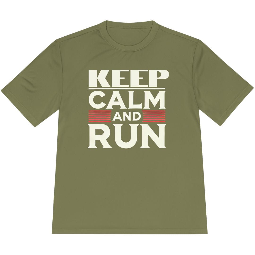 Printify T-Shirt Olive Drab Green / XS Keep Calm and Run T-Shirt / Pro