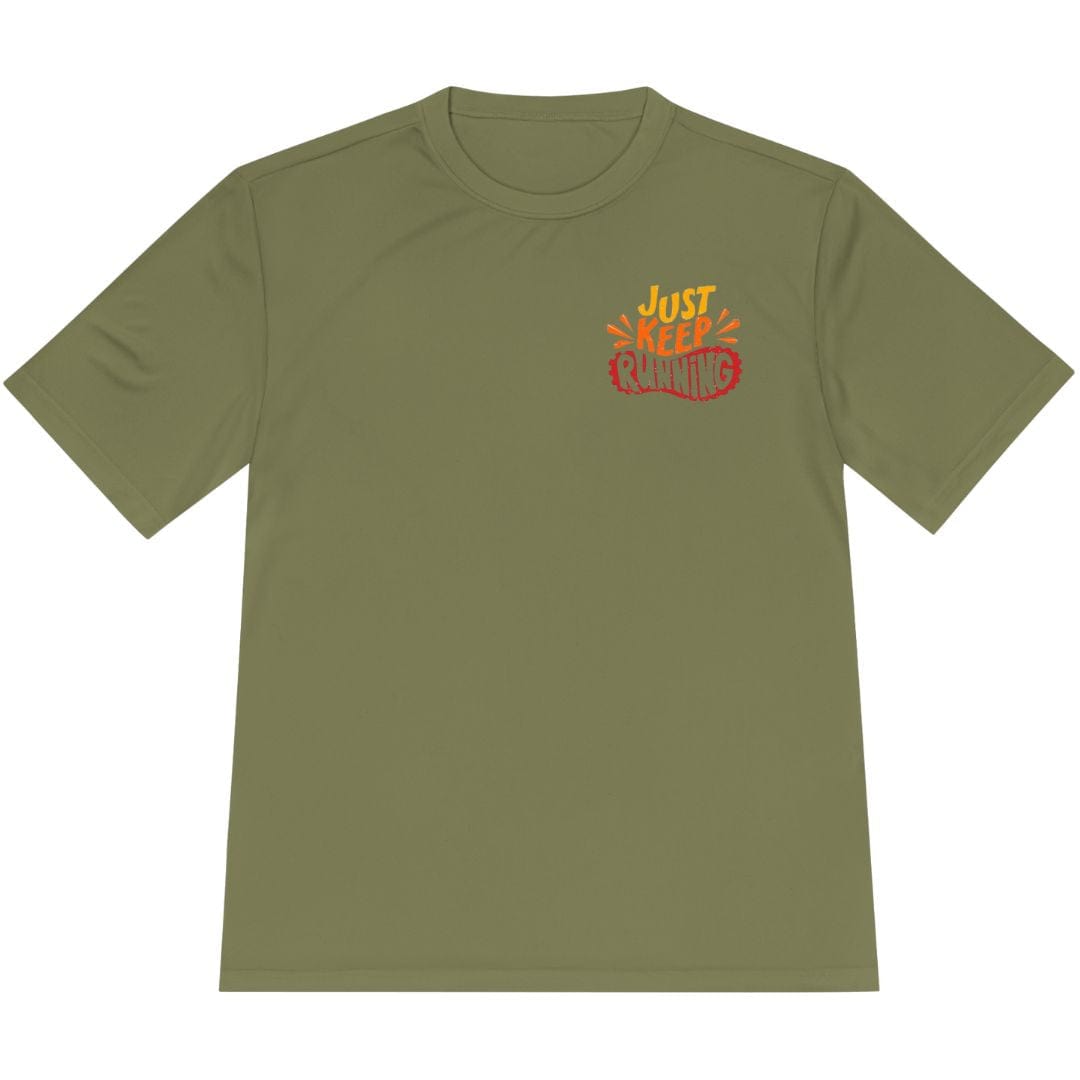 Printify T-Shirt Olive Drab Green / XS Keep Running Shoes T-Shirt / Pro