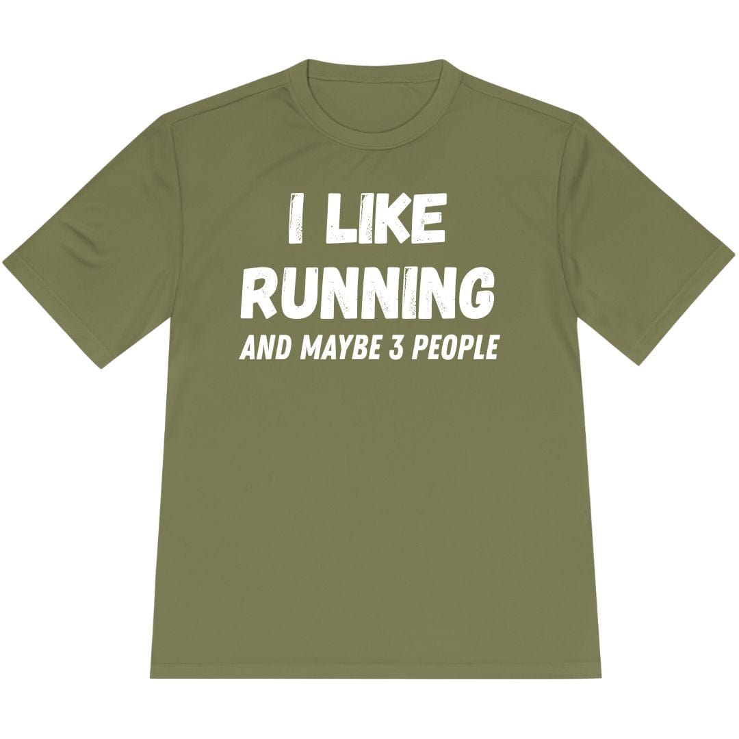 Printify T-Shirt Olive Drab Green / XS Like Running & 3 People T-Shirt / Pro