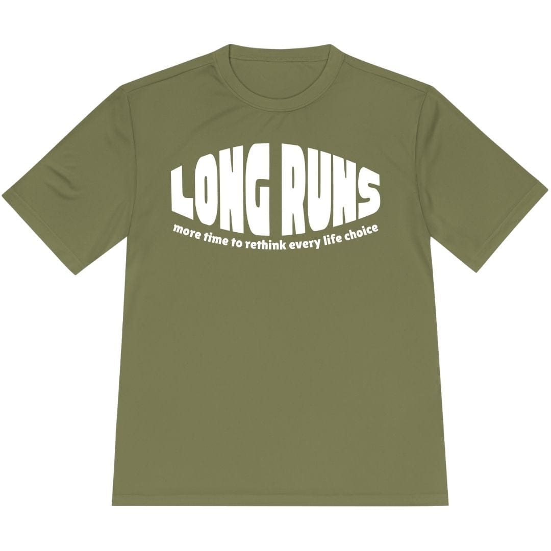 Printify T-Shirt Olive Drab Green / XS Long Runs T-Shirt / Pro