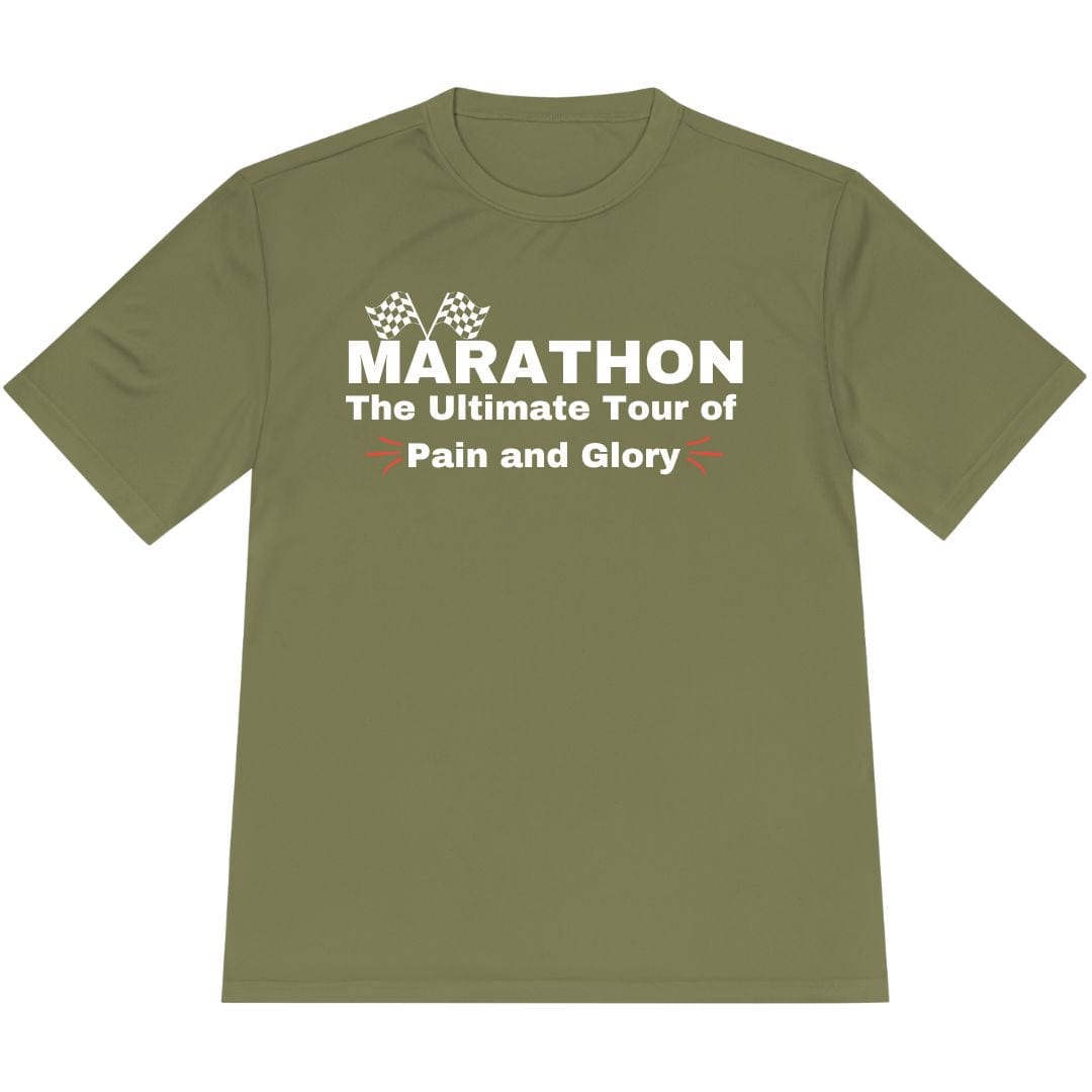 Printify T-Shirt Olive Drab Green / XS Marathon: Pain&Glory T-Shirt / Pro