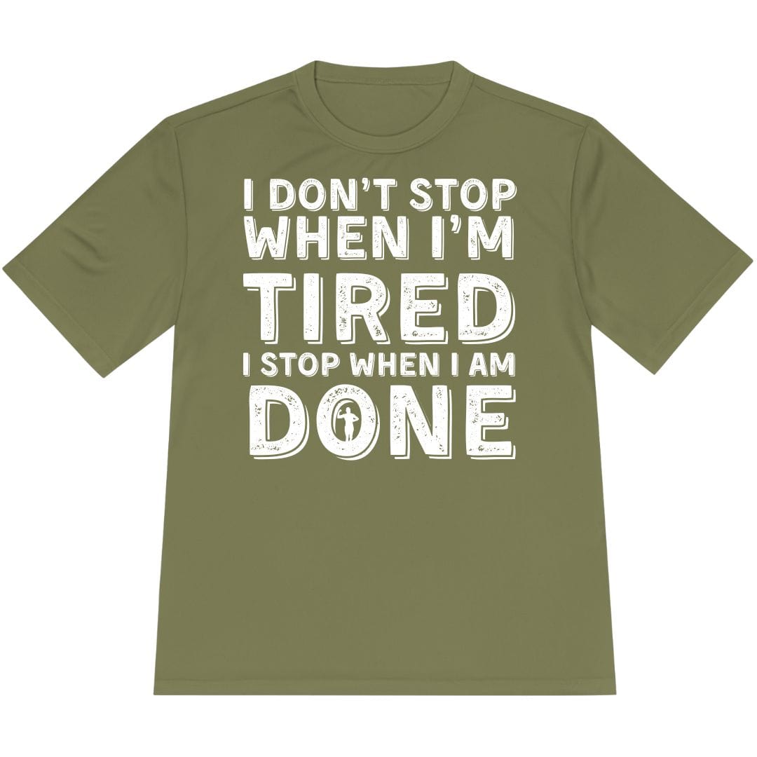 Printify T-Shirt Olive Drab Green / XS Run ‘Til It’s Done T-Shirt / Pro