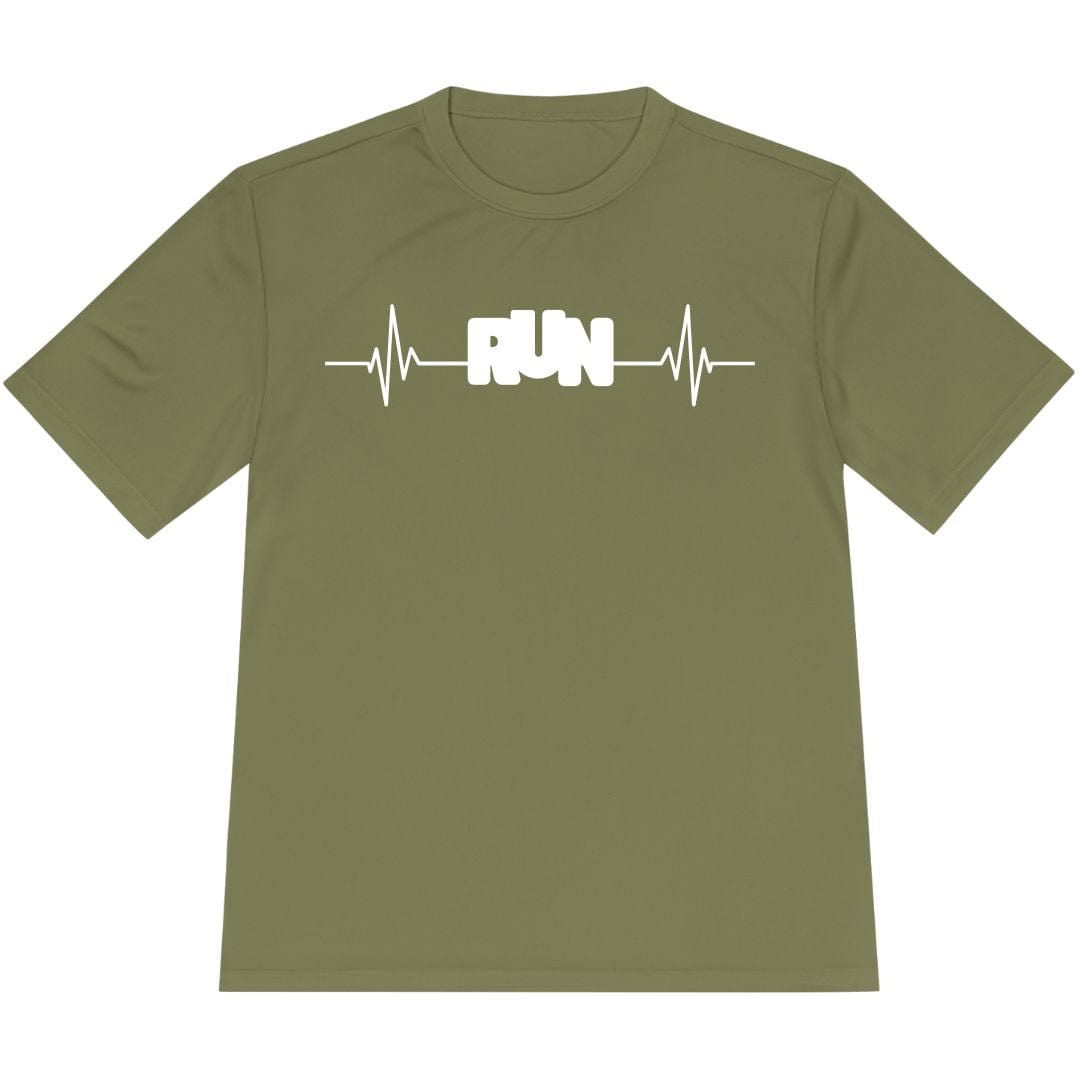 Printify T-Shirt Olive Drab Green / XS Run with Your Heart T-Shirt / Pro