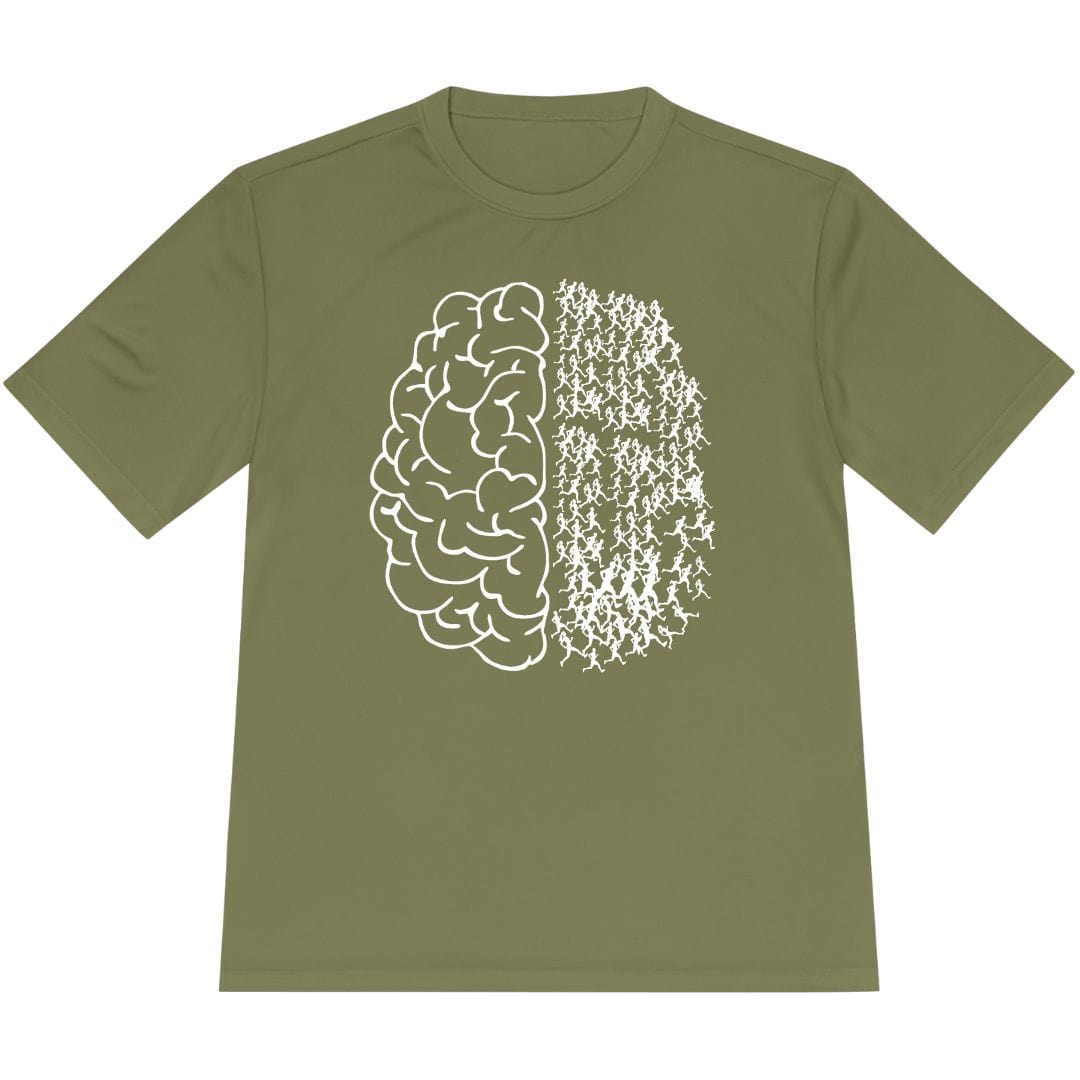 Printify T-Shirt Olive Drab Green / XS Running Is My Mind T-Shirt / Pro
