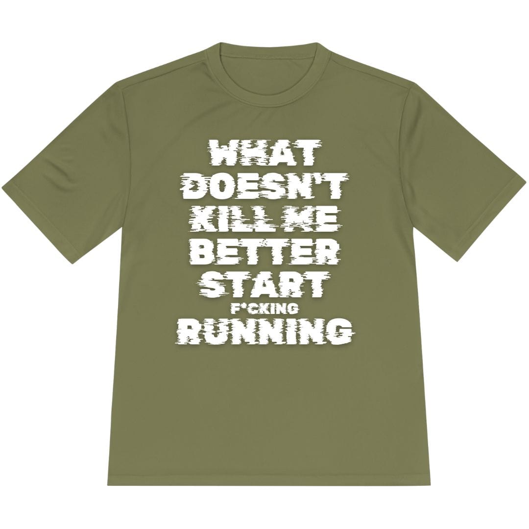 Printify T-Shirt Olive Drab Green / XS Start F*cking Running T-Shirt / Pro