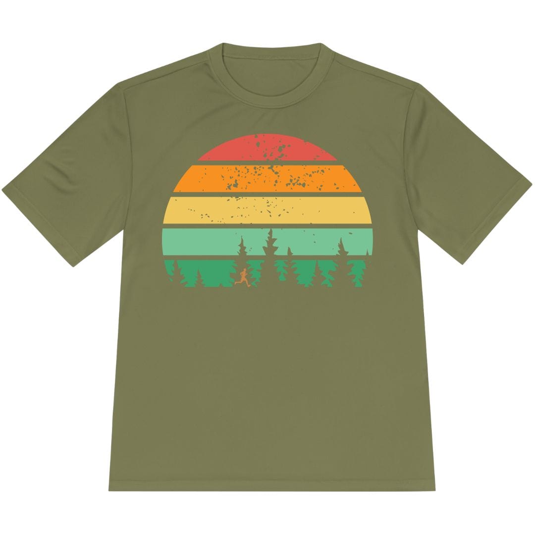 Printify T-Shirt Olive Drab Green / XS SunSet Runner T-Shirt / Pro