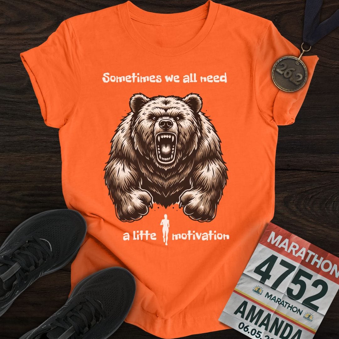 Printify T-Shirt Orange / S Bear Motivation T-Shirt