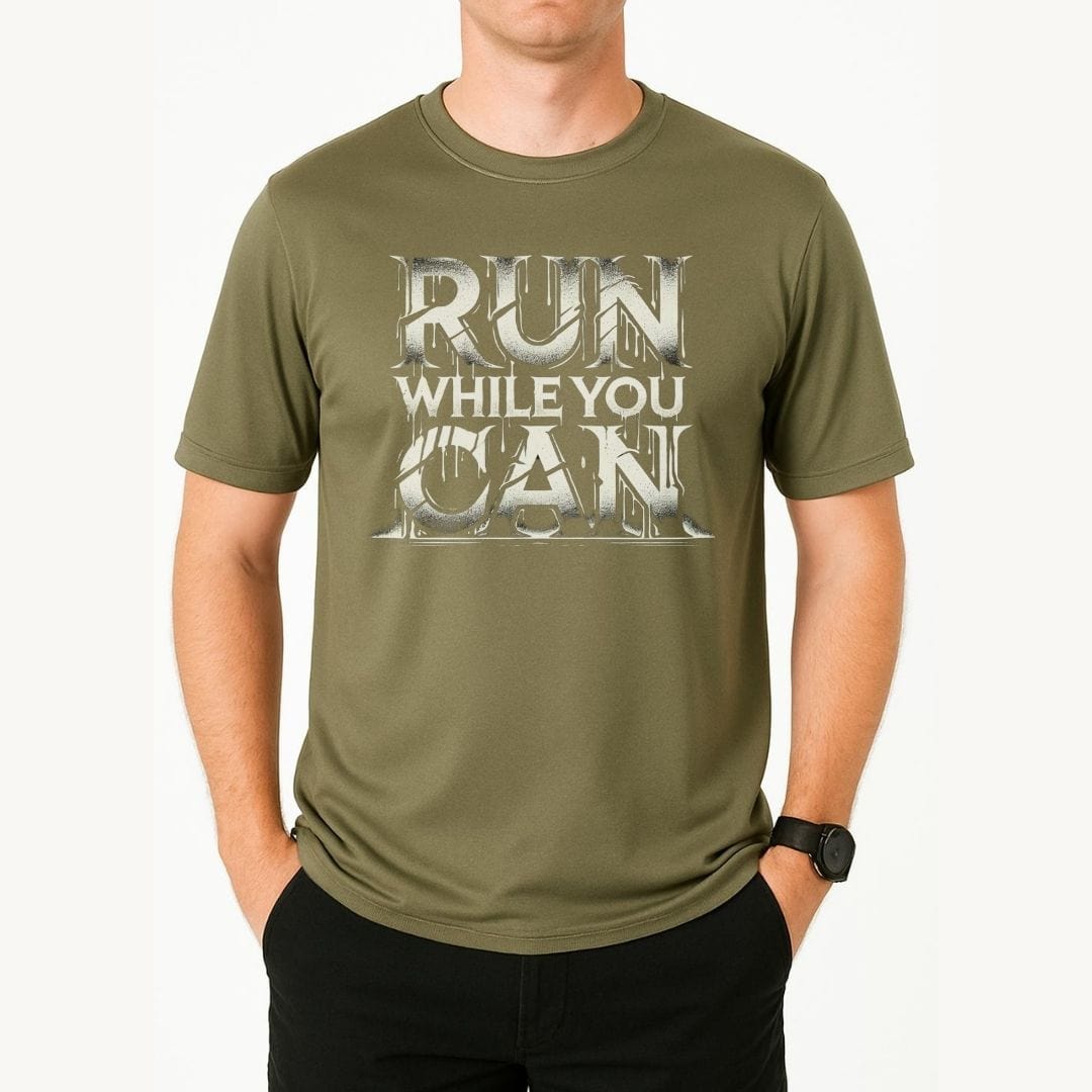 Printify T-Shirt Run While You Can T-Shirt / Pro