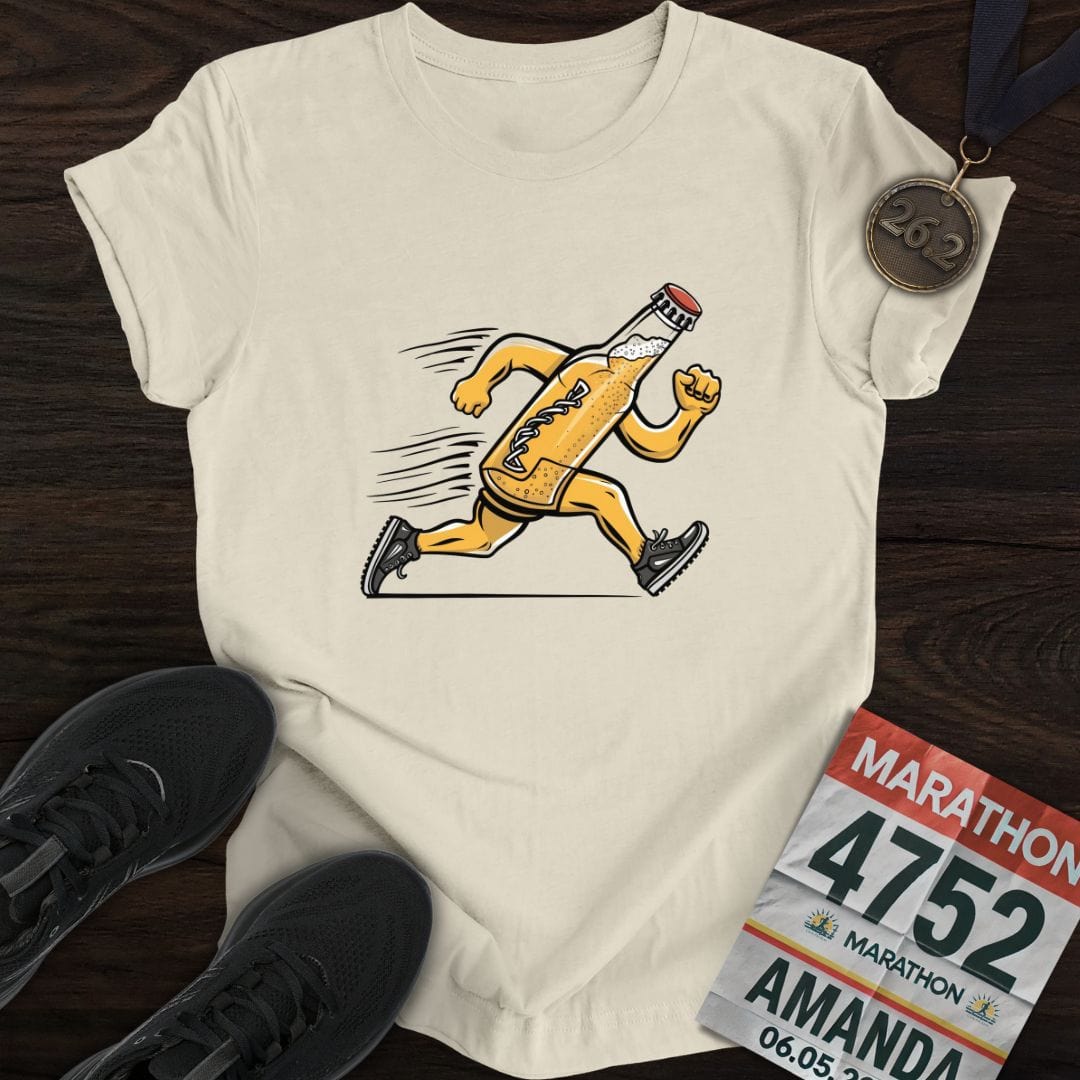 Printify T-Shirt Sand / S Beer Bottle Runner T-Shirt