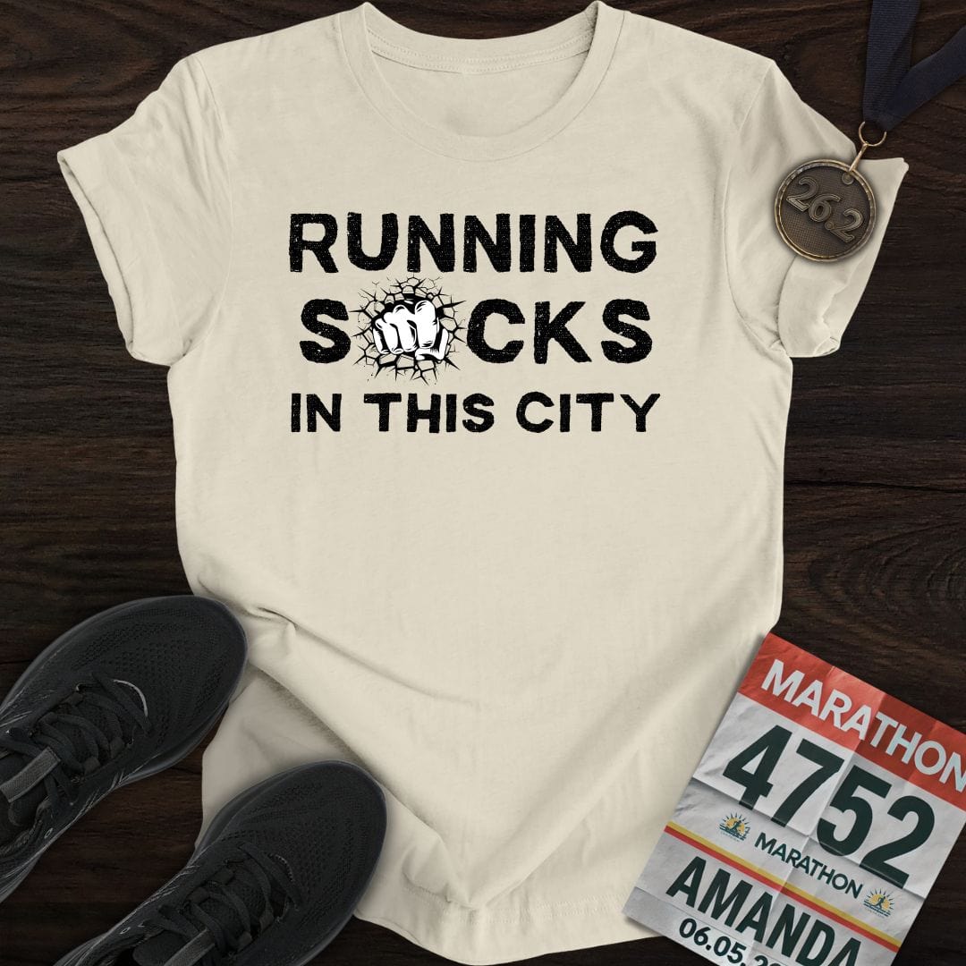 Printify T-Shirt Sand / S City Runs, Zero Fun T-shirt