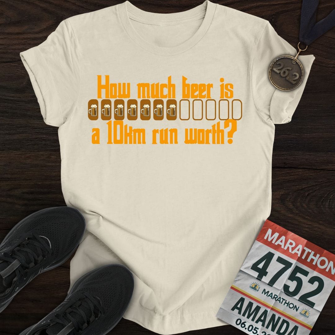 Printify T-Shirt Sand / S Drink Beer and Run 10KM