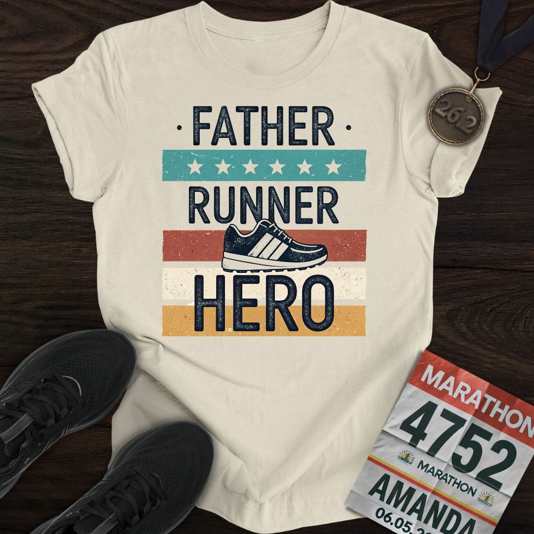 Printify T-Shirt Sand / S Father Runner Hero T-shirt